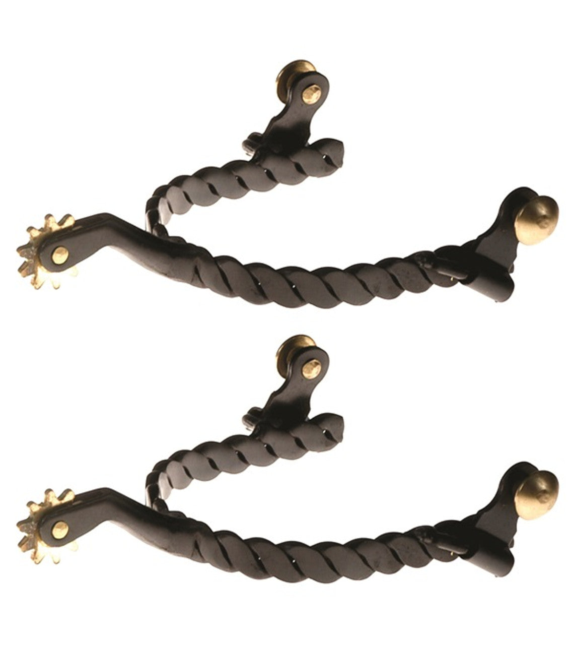 Black Steel Twisted Spurs-TexanSaddles.com