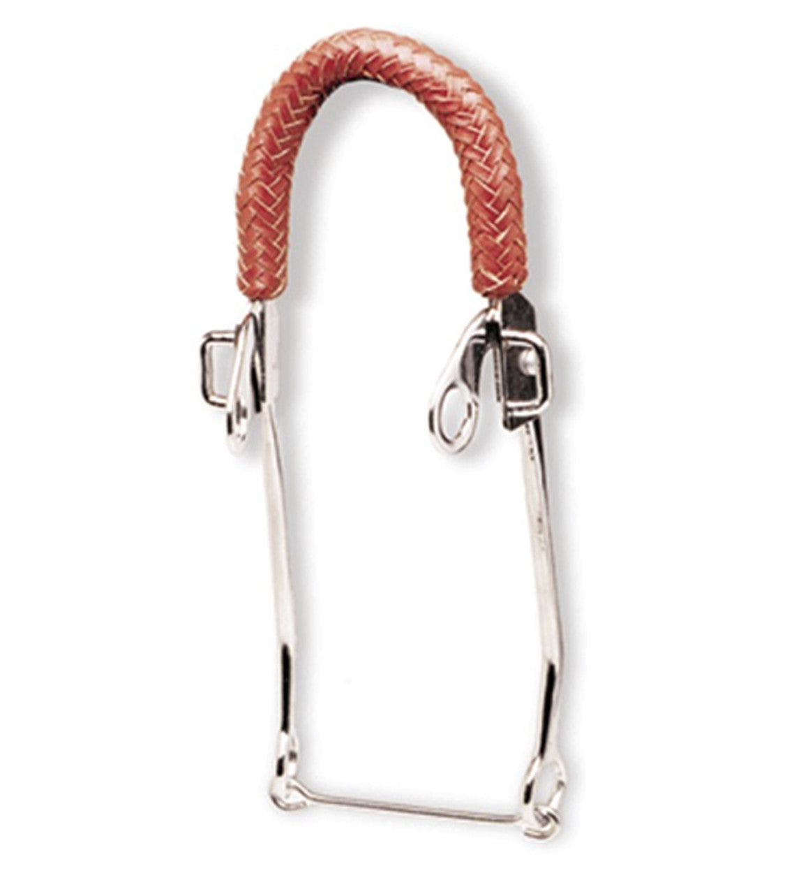 Chrome Plated Braided Leather Hackamore Bit-TexanSaddles.com