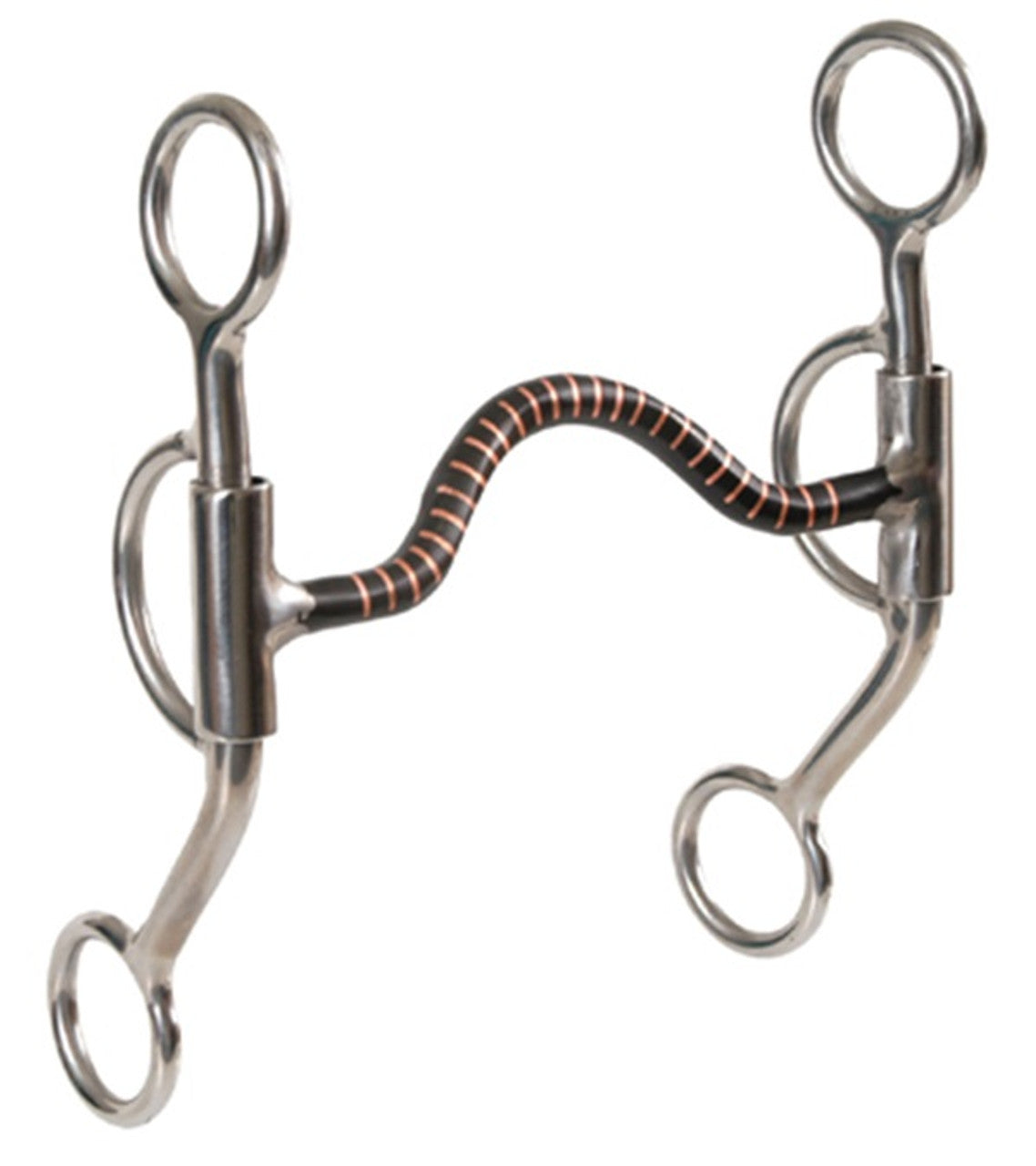 Copper Inlaid Stainless Steel Training Snaffle Bit-TexanSaddles.com