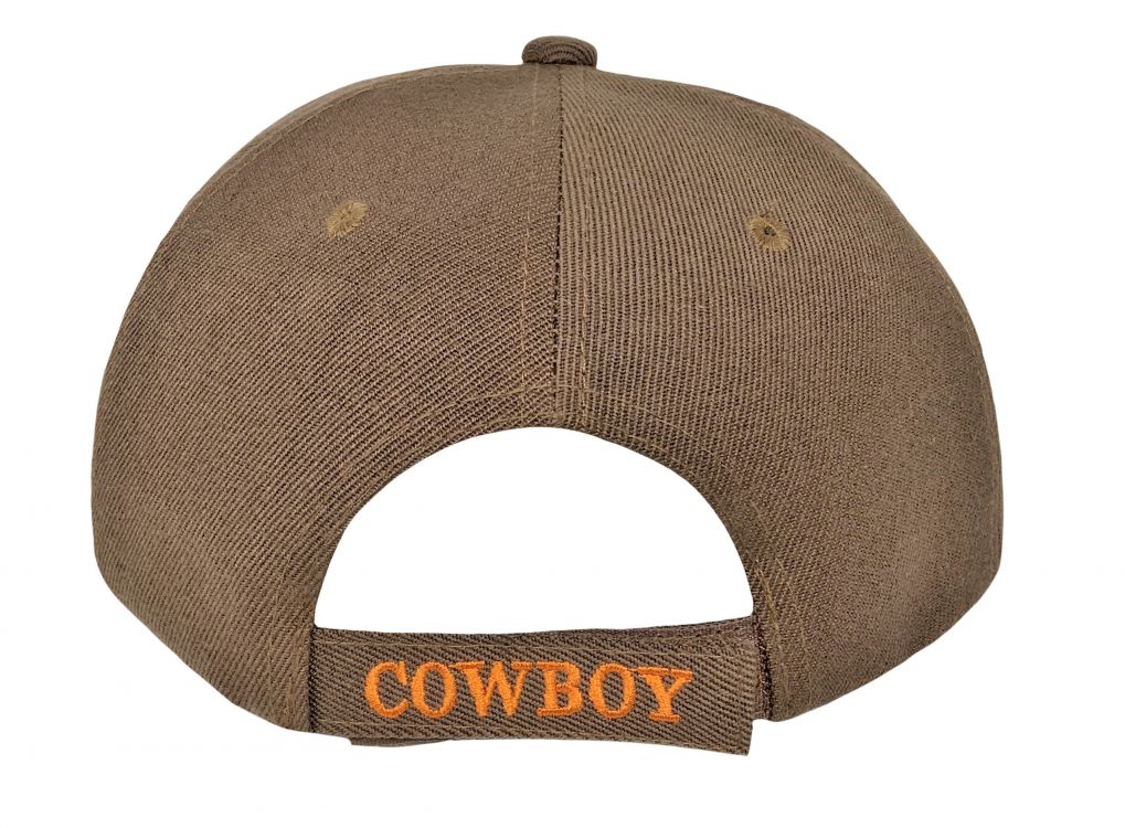 Cowboy stitched Ballcap with Cowboy and Shadow with 'Cowboy' Embroidered on Bill and back of hat Default Shiloh   
