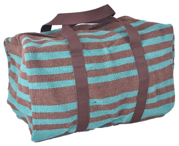 DB-03: Showman ® Turquoise and Brown 100% Wool Serape Saddle Blanket Duffel Bag Primary Showman   