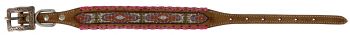 DC-33: Showman Couture ™ Genuine leather dog collar with beaded inlay Primary Showman   