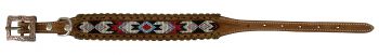 DC-35: Showman Couture ™ Genuine leather dog collar with beaded inlay Primary Showman   