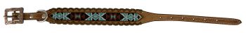 DC-37: Showman Couture ™ Genuine leather dog collar with beaded inlay Primary Showman   