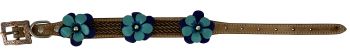 DC-41: Showman Couture ™ Genuine leather dog collar with painted 3D flower accent Primary Showman   