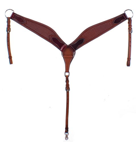 EE-5077: Showman ® Argentina cow leather basket tooled breastcollar Breast Collar Showman   