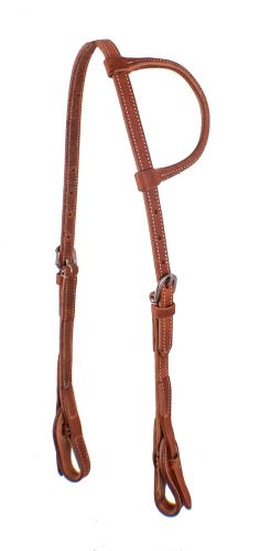 EE-5090: Showman ® Harness Leather one ear headstall with quick change bit loops Primary Showman   