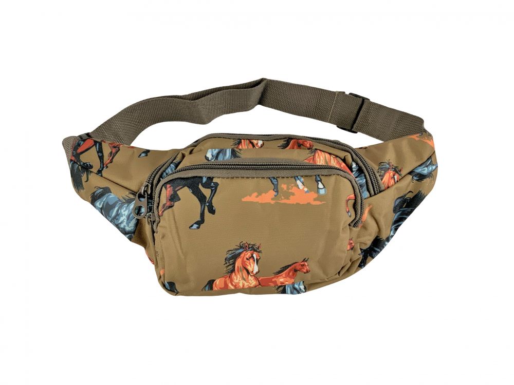 Hip Pack (Fanny Pack) Bag with running horses design - TexanSaddles.com