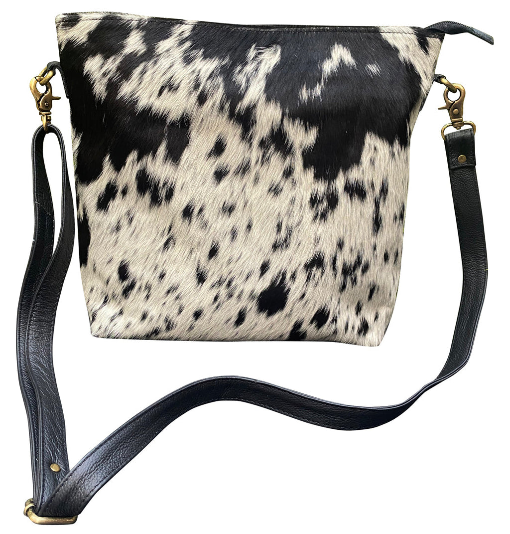 Klassy Cowgirl Black White Hair on Cowhide Shoulder Bag