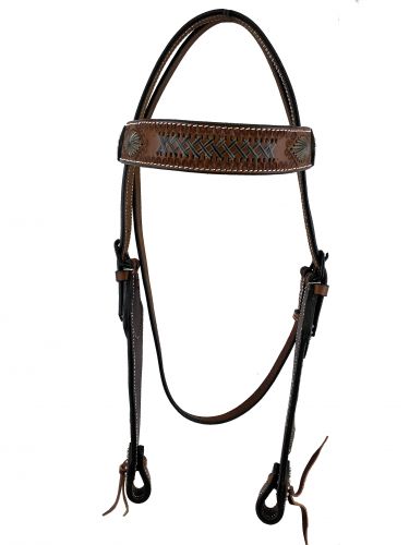 L-110: Showman ® Browband headstall with rawhide accent design made of Argentina Cow Leather Primary Showman   