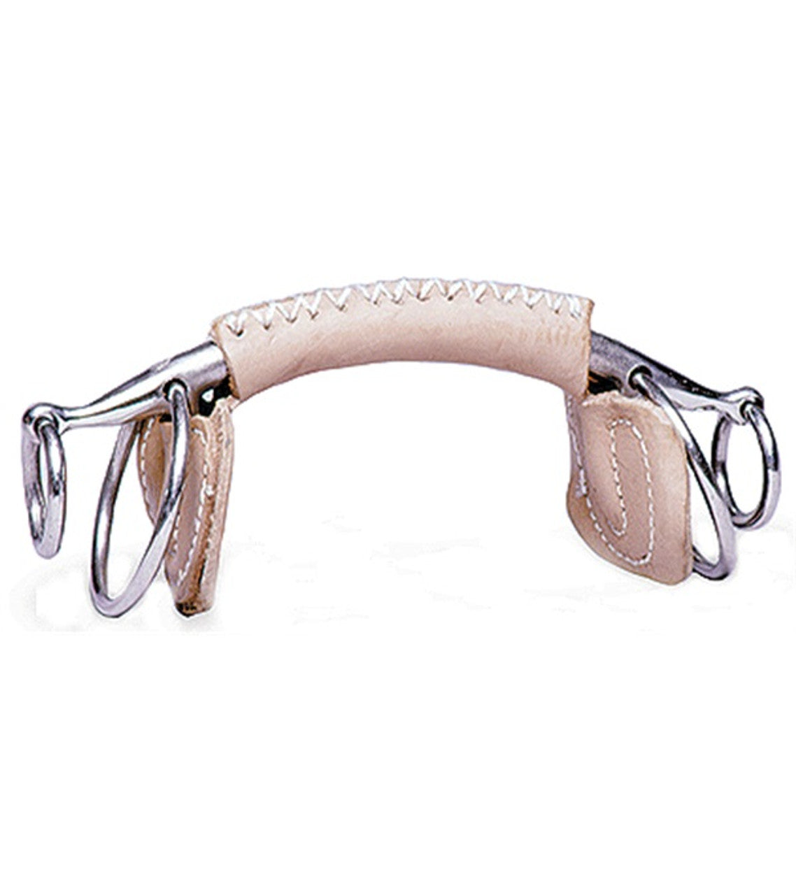 Leather Covered Double Extension Ring Snaffle Bit-TexanSaddles.com