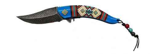 MC-A023BL: Master Collection southwest feather spring assisted knife Primary Showman Saddles and Tack   