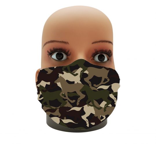 MC008: Cotton Face Mask with Camo Horse Design Primary Showman Saddles and Tack   
