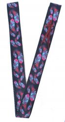 NTS-03: Showman® Black Nylon  Tie  Strap  with  multi-color  feather  design   Primary Showman   