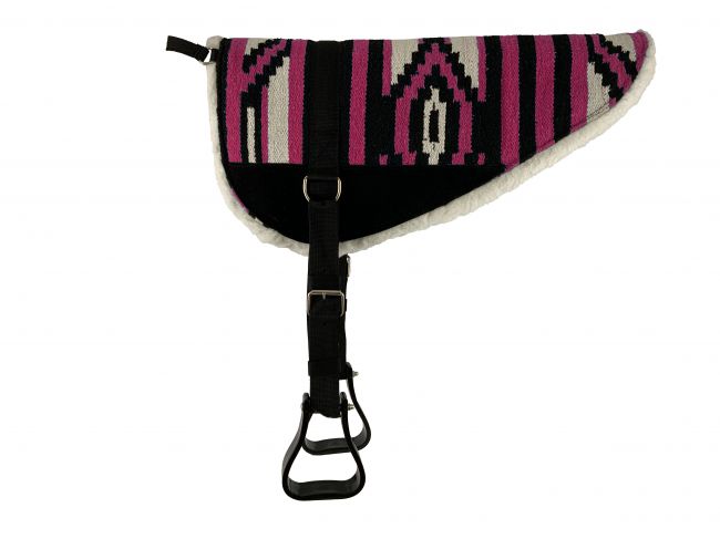 Navajo bareback saddle pad with Kodel fleece bottom and suede wear leathers Western Saddle Pad Shiloh   