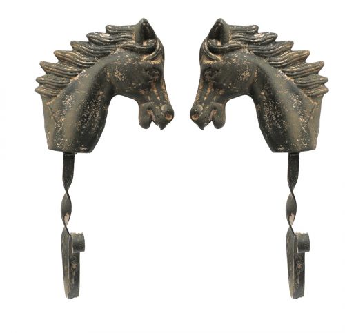 RT6056: 2PC iron horse head hook set Primary Showman Saddles and Tack   