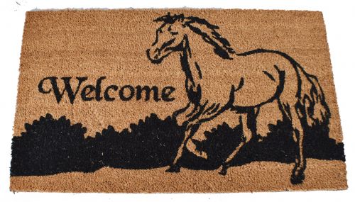 Running Horse Welcome Design  Outdoor Door Mat Default Shiloh   