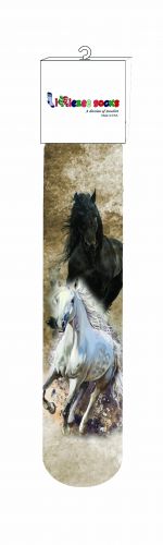 S6462: "Running Horses" Socks Primary Showman Saddles and Tack   