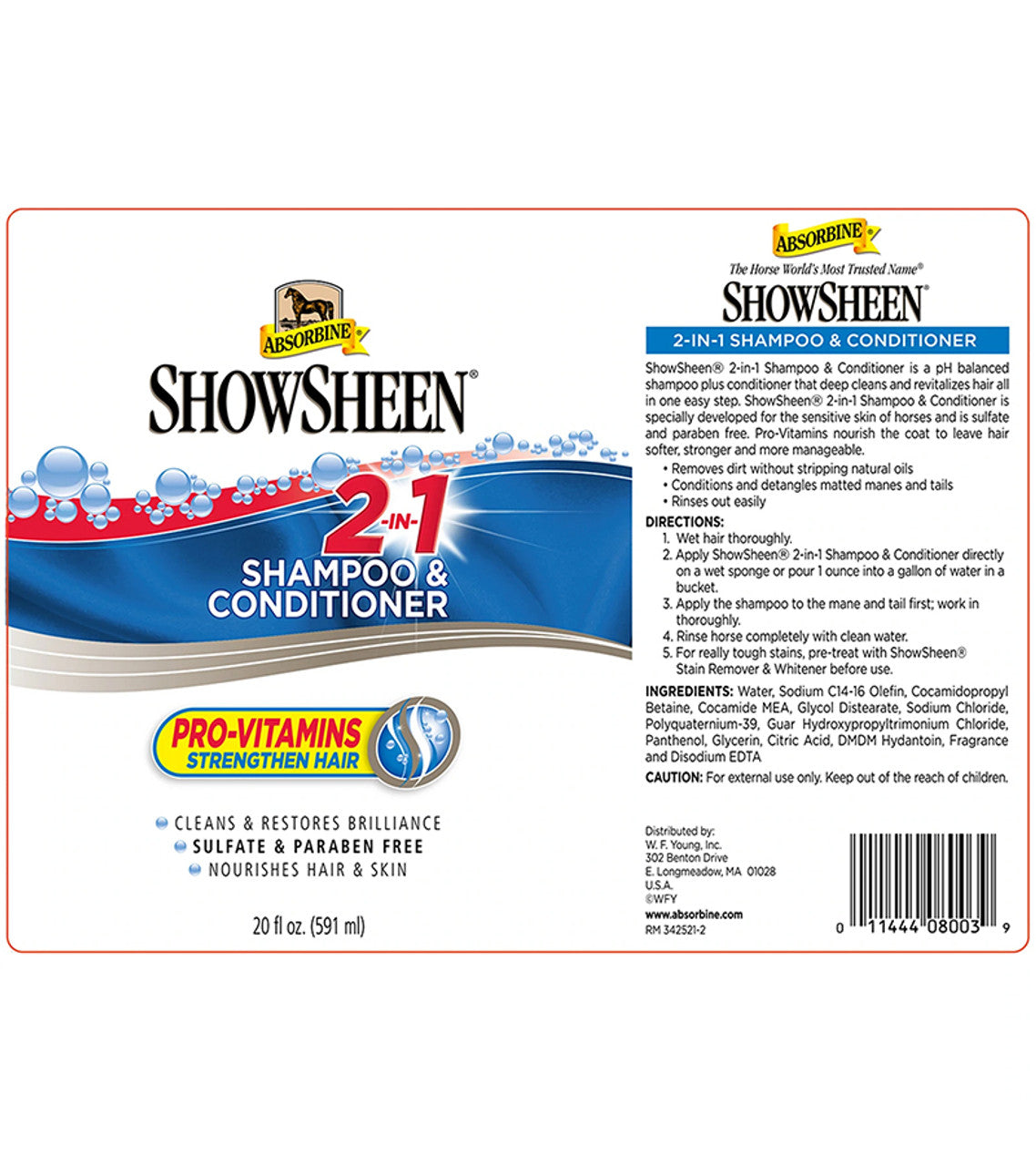 ShowSheen® 2-In-1 Shampoo & Conditioner 20 oz.-TexanSaddles.com