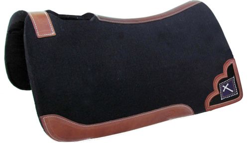 Showman 32" L X 31" W x 1" felt pad with beaded cross inlay 22935 Western Saddle Pad Showman Purple  