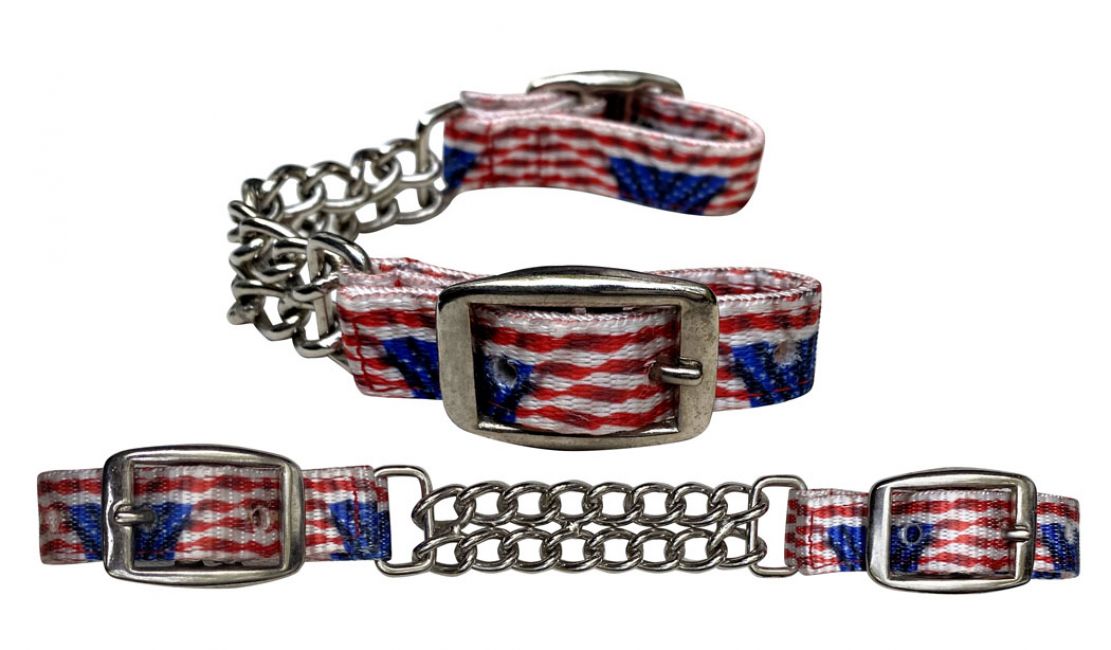 American Flag Rapper Chain Showman ® American Flag Fully adjustable double end chain nylon curb c ...