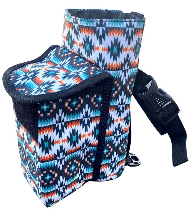 Showman  ® Aztec printed insulated nylon bottle carrier with pocket Default Shiloh   
