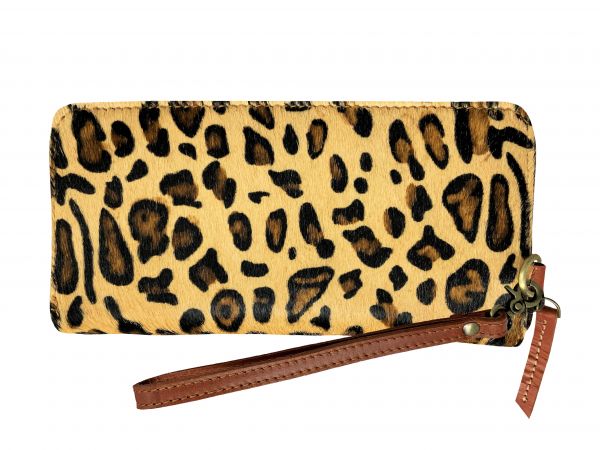 Leopard Print Cowhide Clutch Bag