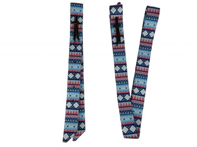 Showman ® Premium Quality Blue Aztec Print Nylon tie strap and Off B ...