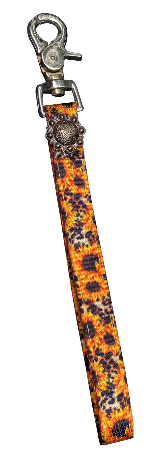 Showman ® Premium nylon Sunflower print Key Chain with floral concho Default Shiloh   