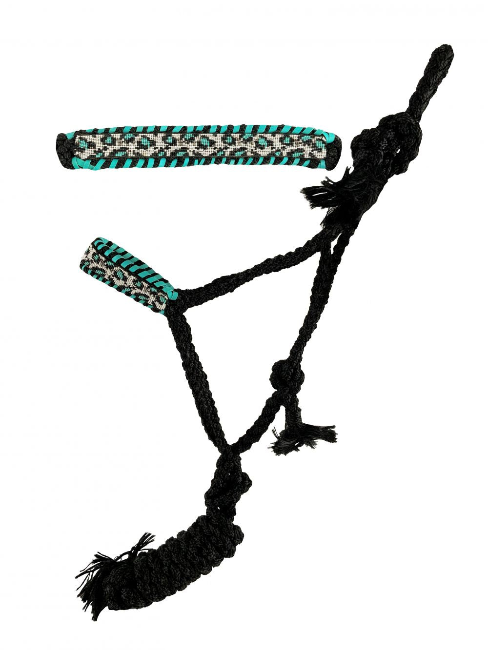 Showman ® Woven black nylon mule tape halter with black beaded accent on the noseband Default Shiloh   