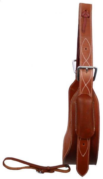 Showman ®   premium leather heavy duty 5" wide leather back cinch with 1 3/4" billet straps and girth connector strap Default Shiloh   