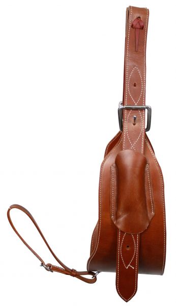 Showman ®   premium leather heavy duty 7" wide leather back cinch with 1-3/4" billet straps and girth connector strap Default Shiloh   