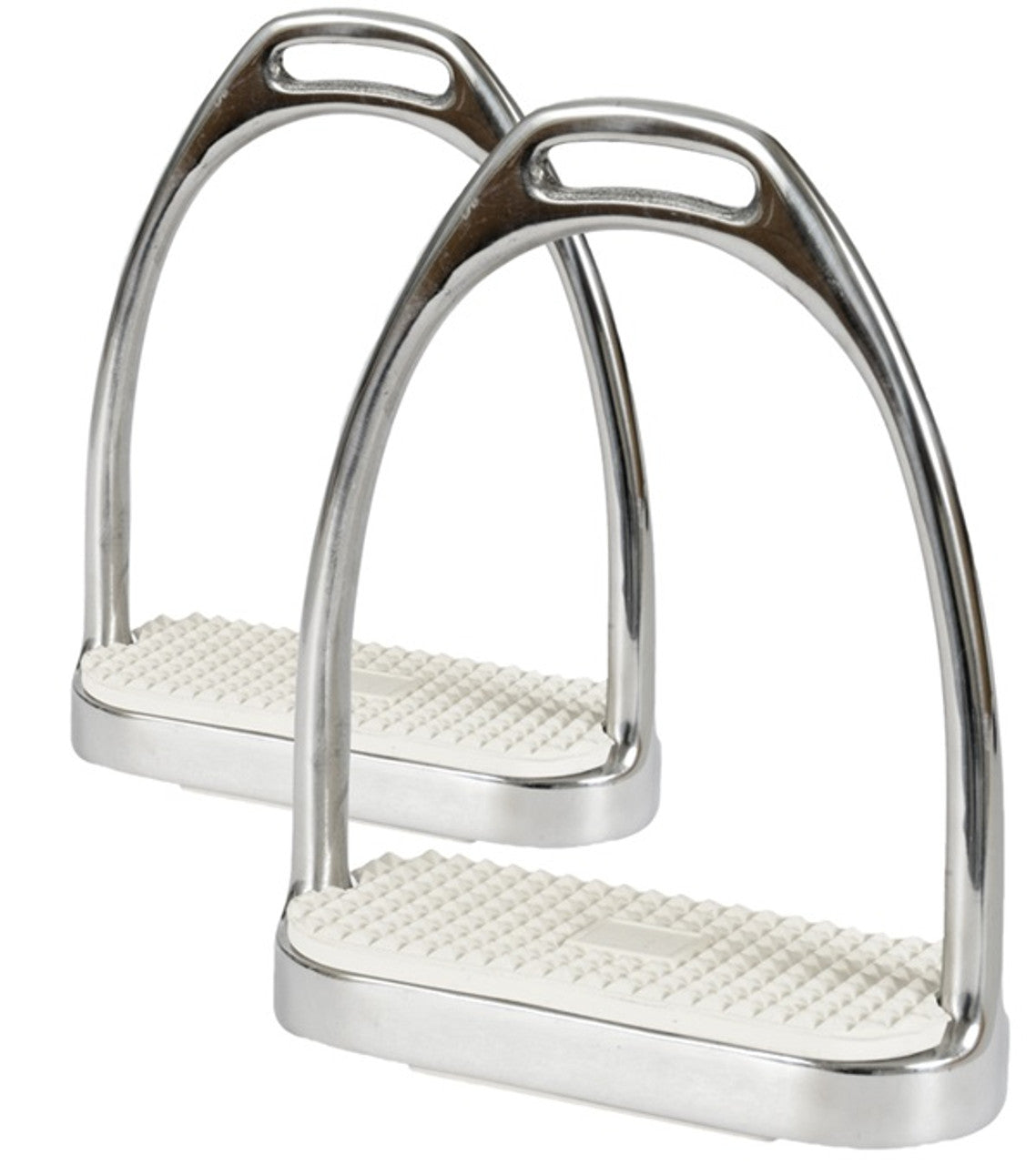 Stainless Steel Fillis Stirrups with White Pads-TexanSaddles.com