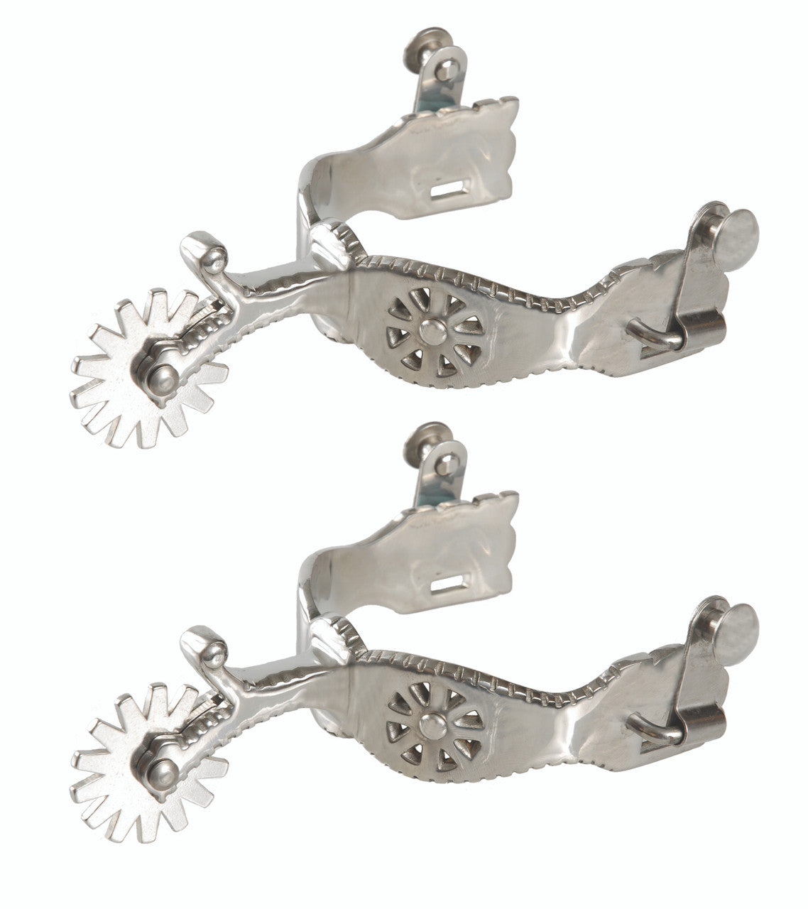 Stainless Steel Mens Show Spurs-TexanSaddles.com