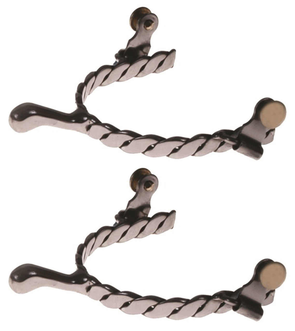 Stainless Steel Twisted Knob End Spurs-TexanSaddles.com