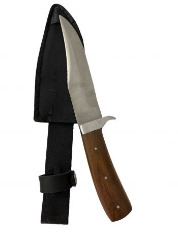 TH-120: 11" blade hunting knife with wooden handle and leather sheath Primary Showman Saddles and Tack   