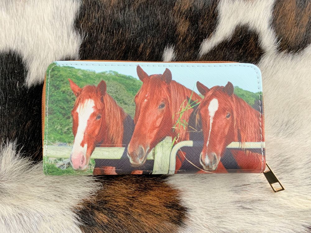 Three horses Printed Zipper Wallet Default Shiloh   