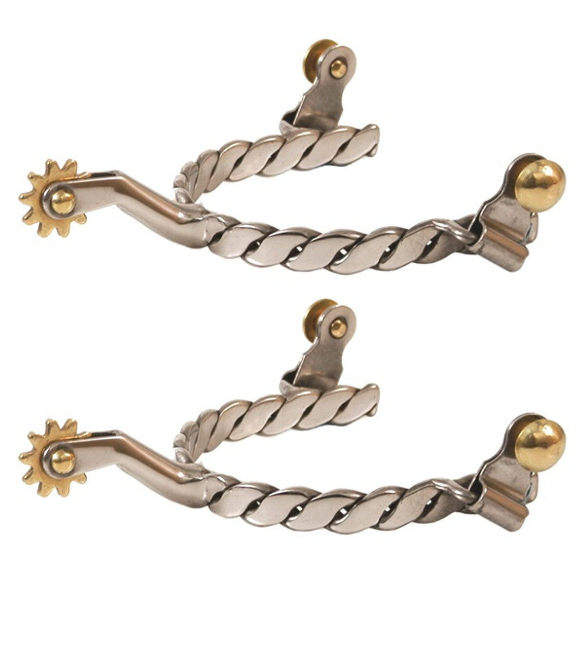 Twisted Band Stainless Steel Spurs-TexanSaddles.com