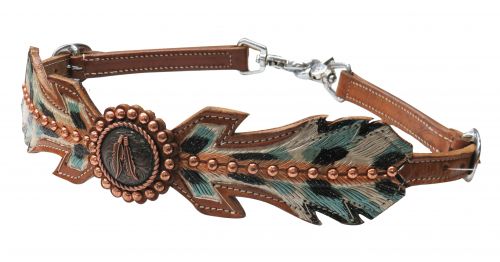 WS-02: Showman ® Medium leather hand painted feather wither strap Primary Showman   