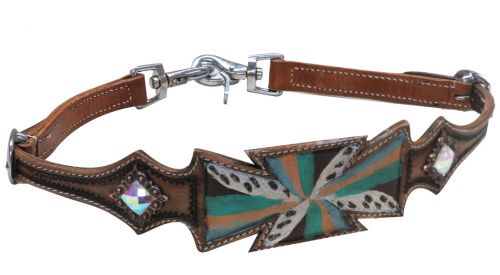 WS-04: Showman® Hand painted cross wither strap with crystal rhinstone conchos Wither Stap Showman   