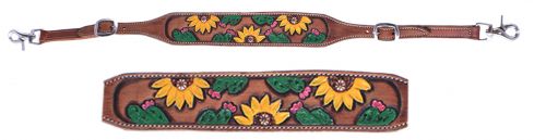 WS-10: Showman® Hand painted sunflower and cactus wither strap Wither Stap Showman   